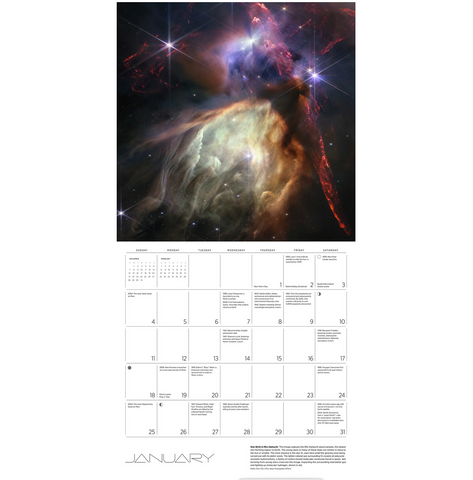Space: Views from the Hubble and James Webb Telescopes Wall Calendar 2026