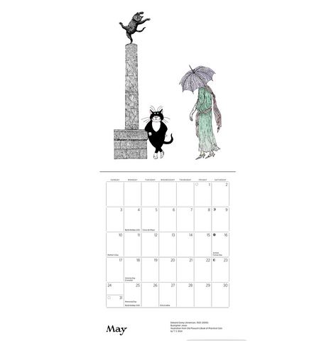 Edward Gorey: Practical Cats 2026 Mini Wall Calendar