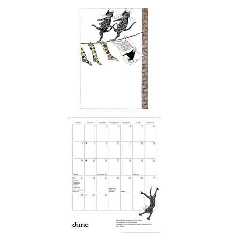 Edward Gorey: Practical Cats 2026 Mini Wall Calendar