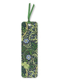 Bookmark with a green pattern of plants and flowers