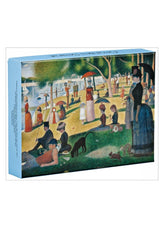 Notecard box featuring a painting of a park scene with people and dogs.