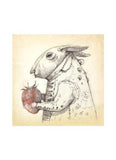 Shaun Tan illustration of a figure holding a strawberry