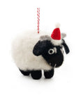 Felt decoration of a sheep with black face and feet