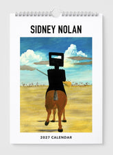 Sidney Nolan 2027 calendar with a painting of a horse and person on a white background