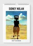 Sidney Nolan 2027 calendar with a painting of a horse and person on a white background