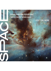 2027 calendar cover with space-themed image and 'SPACE' branding