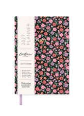 Cver of Cath Kidston diary with pink and red stars and flowers on a black background