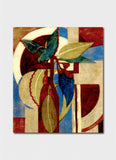 Abstract artwork featuring a pot plant in earthy tones.