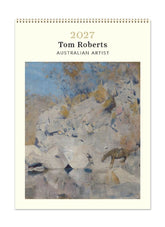 Calendar cover featuring an artwork by Tom Roberts with a landscape and animal illustration.