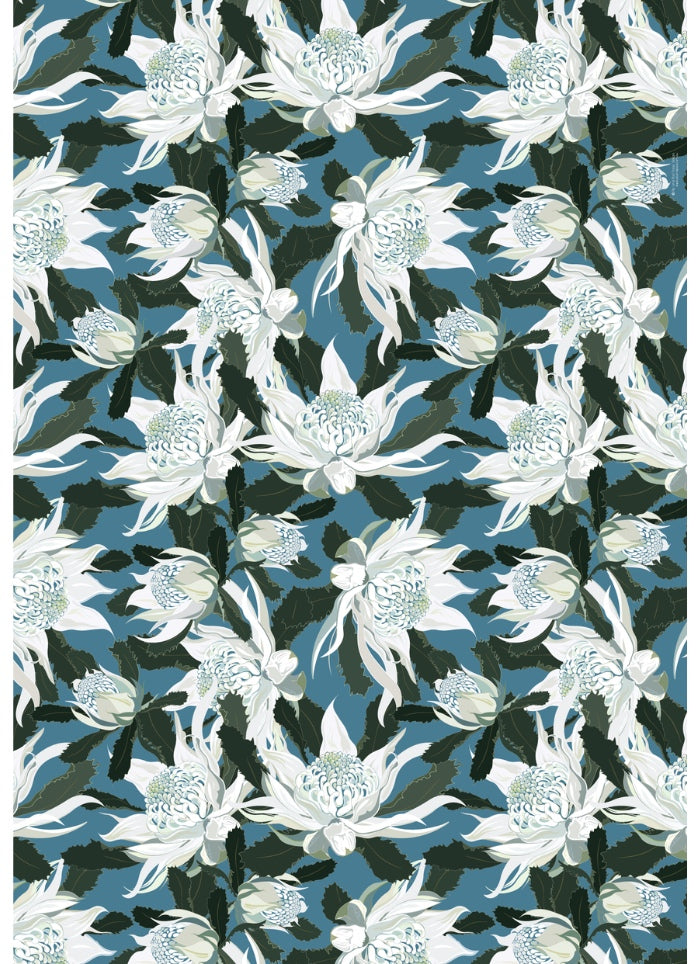 Emma Miszalski Eco Wrapping Paper - White Waratah