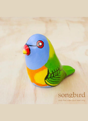 Songbird Whistle Paperweight - Rainbow Lorikeet