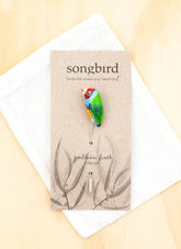 Songbird Lapel Pin - Gouldian Finch