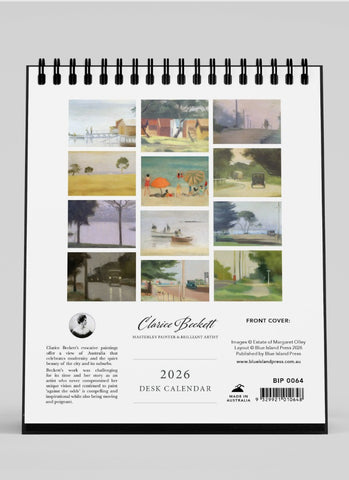 Clarice Beckett Desk Calendar 2026 - back