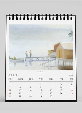 Clarice Beckett Desk Calendar 2026 - month example