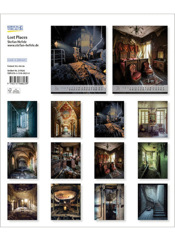 Lost Places by Stefan Hefele Large Wall Calendar 2026 - back