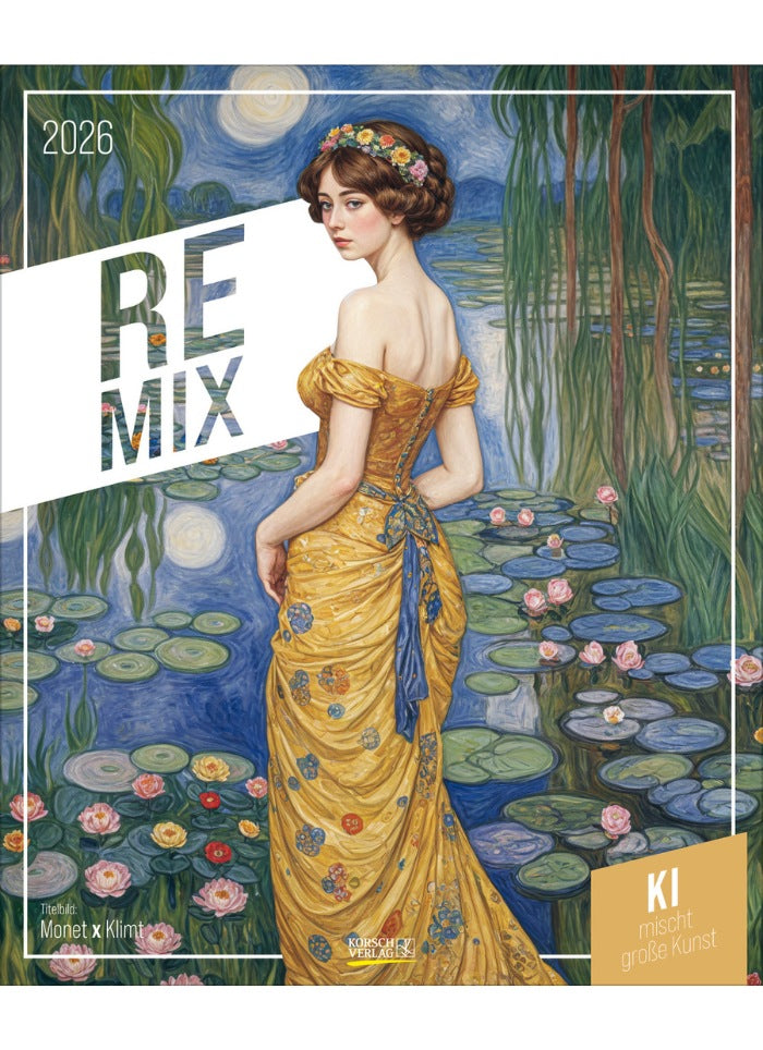 Remix - AI Mixes Great Art Large Wall Calendar 2026 - front