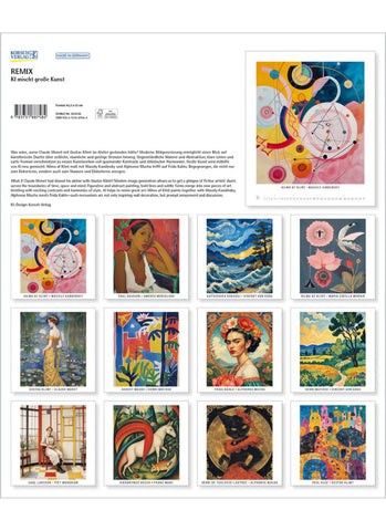 Remix - AI Mixes Great Art Large Wall Calendar 2026 - back