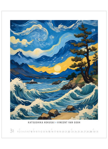 Remix - AI Mixes Great Art Large Wall Calendar 2026 - month