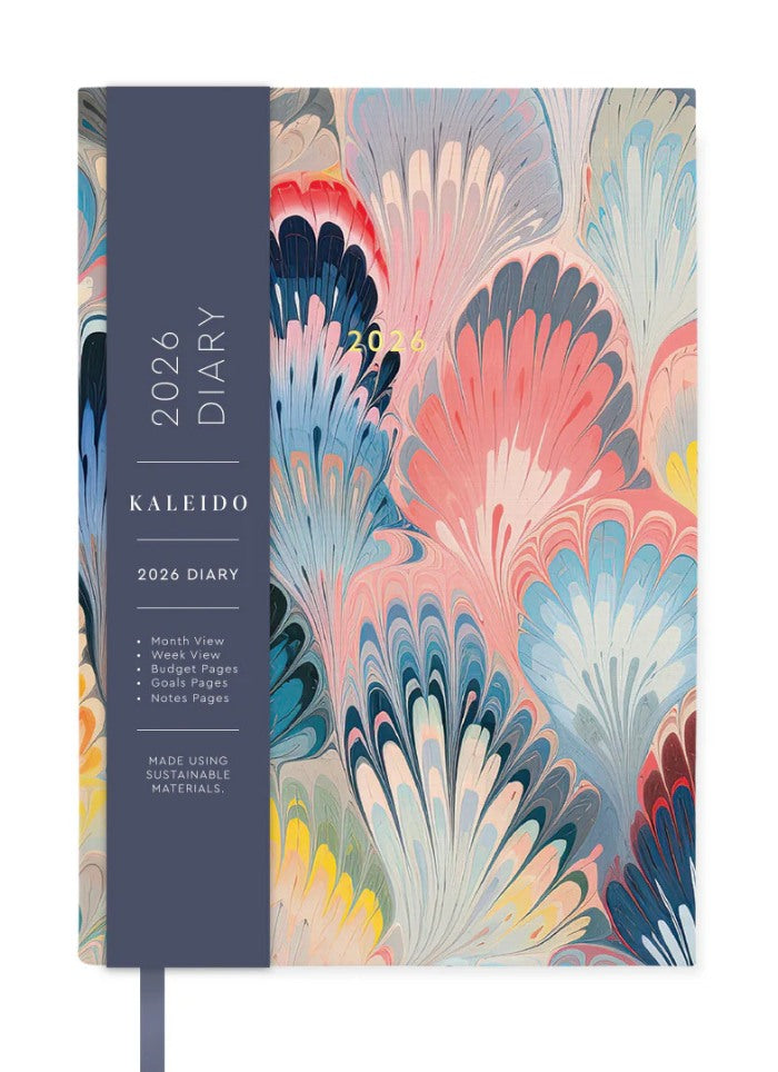Kaleido A5 Large Diary 2026 - Scalloped Marble