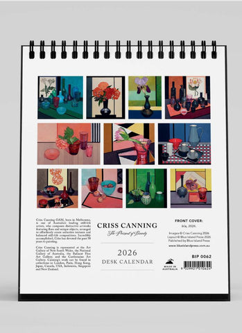 Criss Canning Desk Calendar 2026, back cover