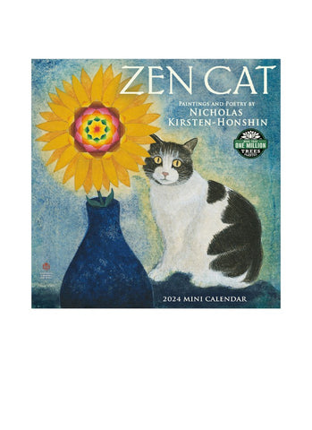 Zen Cat Mini Wall Calendar 2024