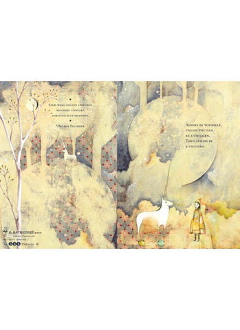Sacredbee greeting card - Unicorns - laid flat
