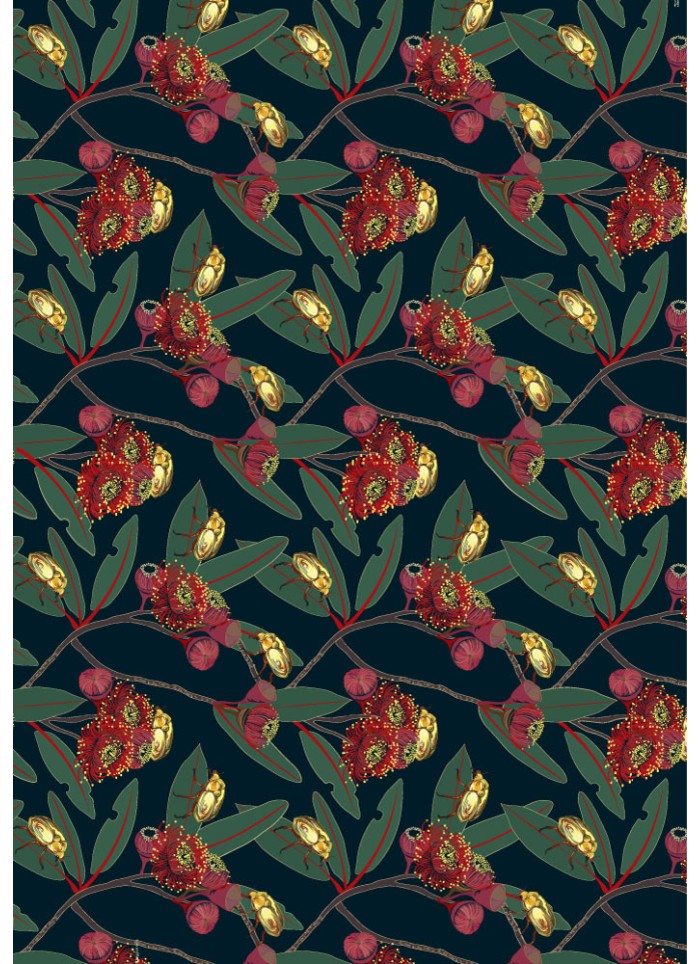 Emma Miszalski Eco Wrapping Paper - Beetle Blossoms