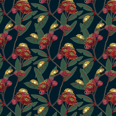 Emma Miszalski Eco Wrapping Paper - Beetle Blossoms (detail)