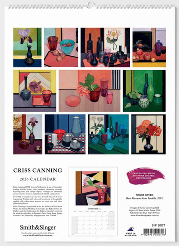 Criss Canning Large Wall Calendar 2026 (Format One) - back cover