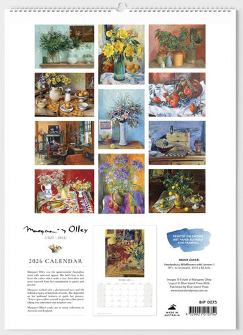 Margaret Olley Large Wall Calendar 2026 (Format One) - back cover