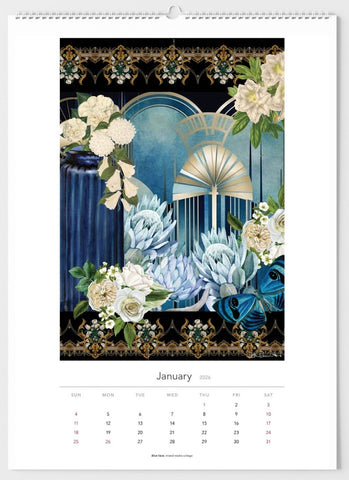 Denise Painter Large Wall Calendar 2026 (format two) - month example