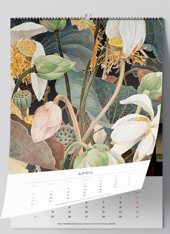 Cressida Campbell Large Wall Calendar 2026 (format three) - month example