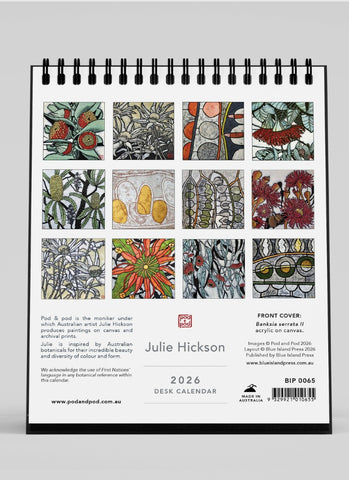 Julie Hickson - Pod & Pod Desk Calendar 2026 - back