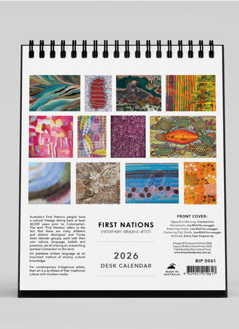 First Nations: Contemporary Indigenous Artists Desk Calendar 2026 - back