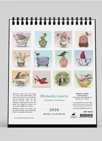 Michaela Laurie Desk Calendar 2026 - back cover