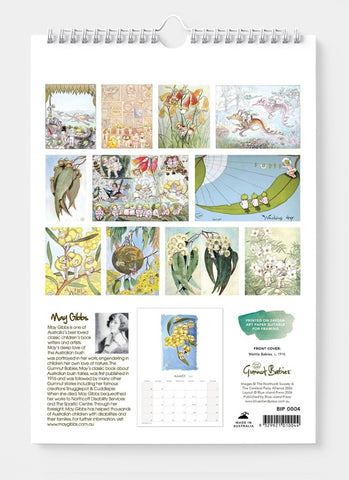 May Gibbs Gumnut Babies Wall Calendar 2026 - back