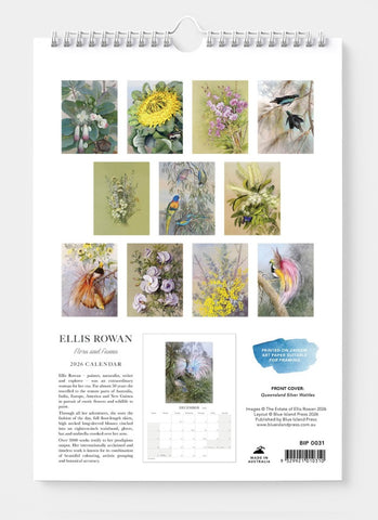 Ellis Rowan - Flora and Fauna Calendar 2026 - back