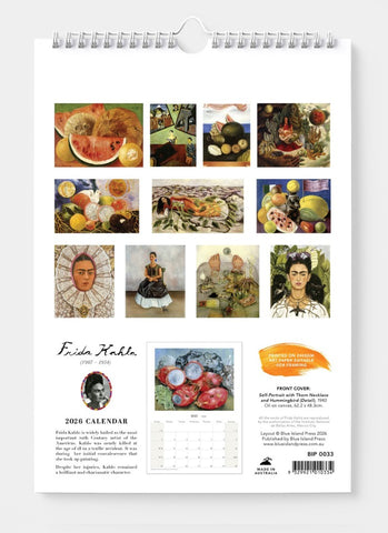 Frida Kahlo Wall Calendar 2026 - back