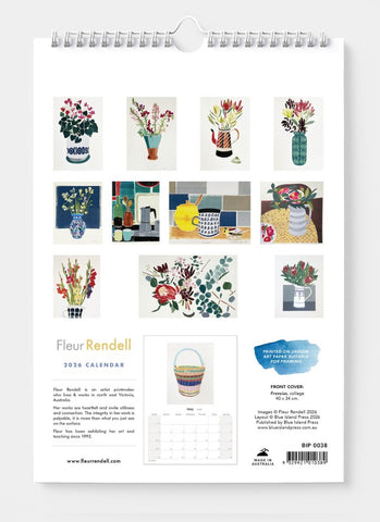 Fleur Rendell Wall Calendar 2026 - back