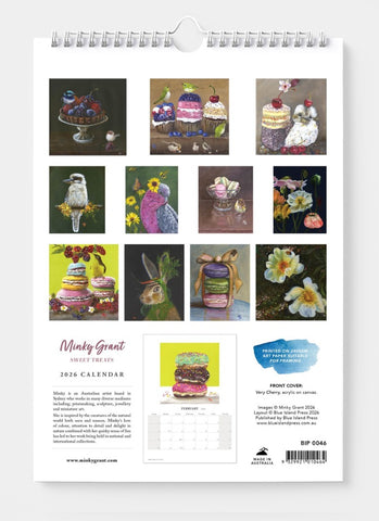 Minky Grant - Sweet Treats Wall Calendar 2026 - back