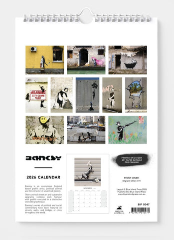 Banksy Wall Calendar 2026 - back