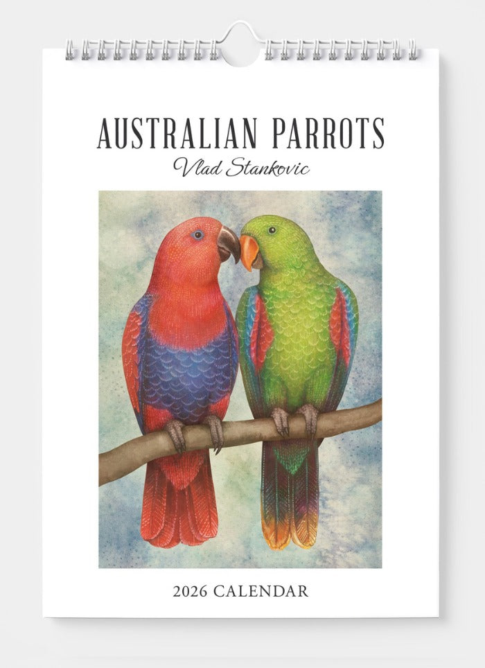 Australian Parrots by Vlad Stankovic Wall Calendar 2026 - front