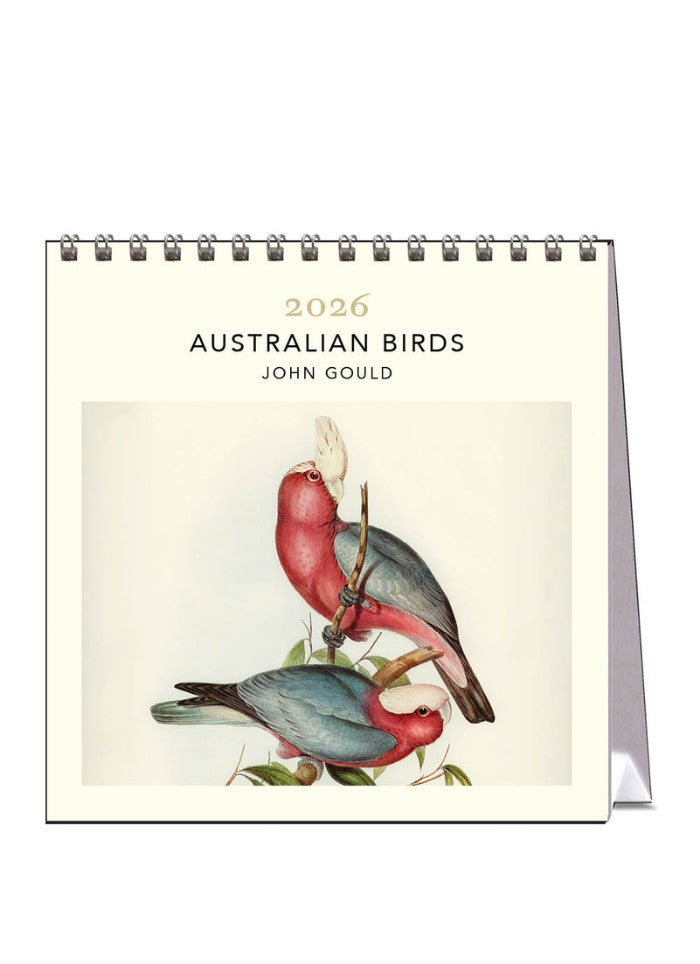 Australian Birds - John Gould Desk Calendar 2026 - front