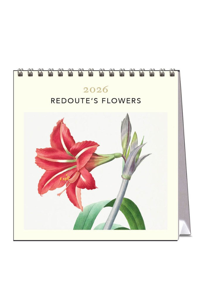 Redoute's Flowers Desk Calendar 2026 - front