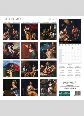 Gentileschi - the Masterpieces Wall Calendar 2026 - back
