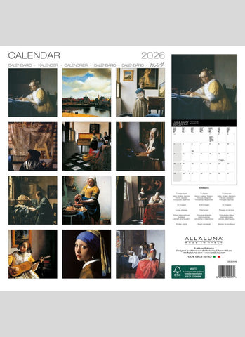 Vermeer - the Masterpieces Wall Calendar 2026 - back
