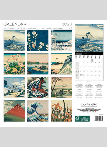 Hokusai - the Masterpieces Wall Calendar 2026 - back