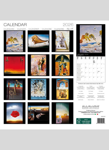 Dali - the Masterpieces Wall Calendar 2026 - back