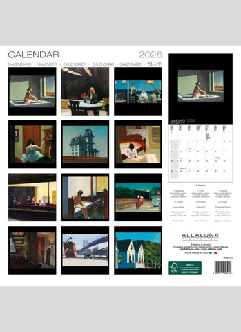 Hopper - the Masterpieces Wall Calendar 2026 - back