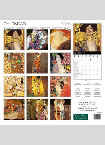 Klimt - the Masterpieces Wall Calendar 2026 - back
